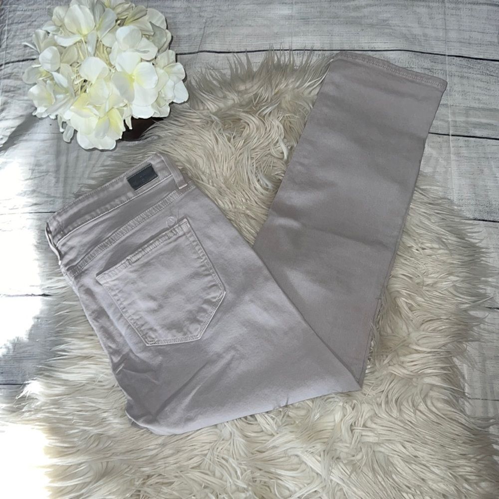 Paige Jeans James Crop Stone Gray Distressed Stretch Denim Jeans sz 27